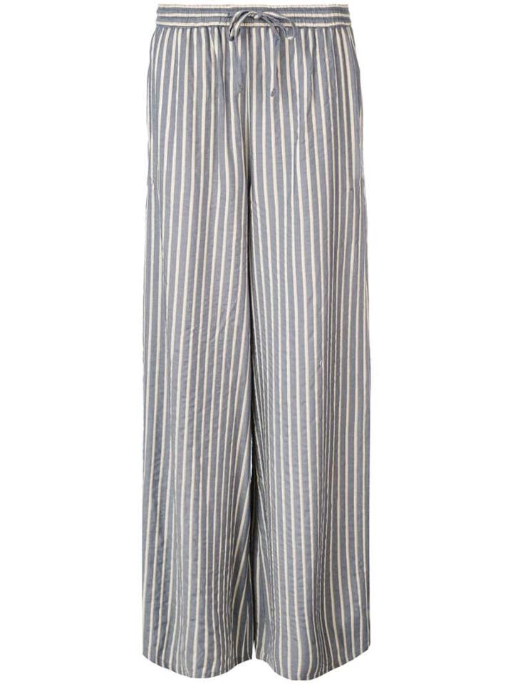 Onia Chloe Wide Striped Trousers - Blue