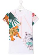 Kenzo Kids Tiger Jungle Print T-shirt - White
