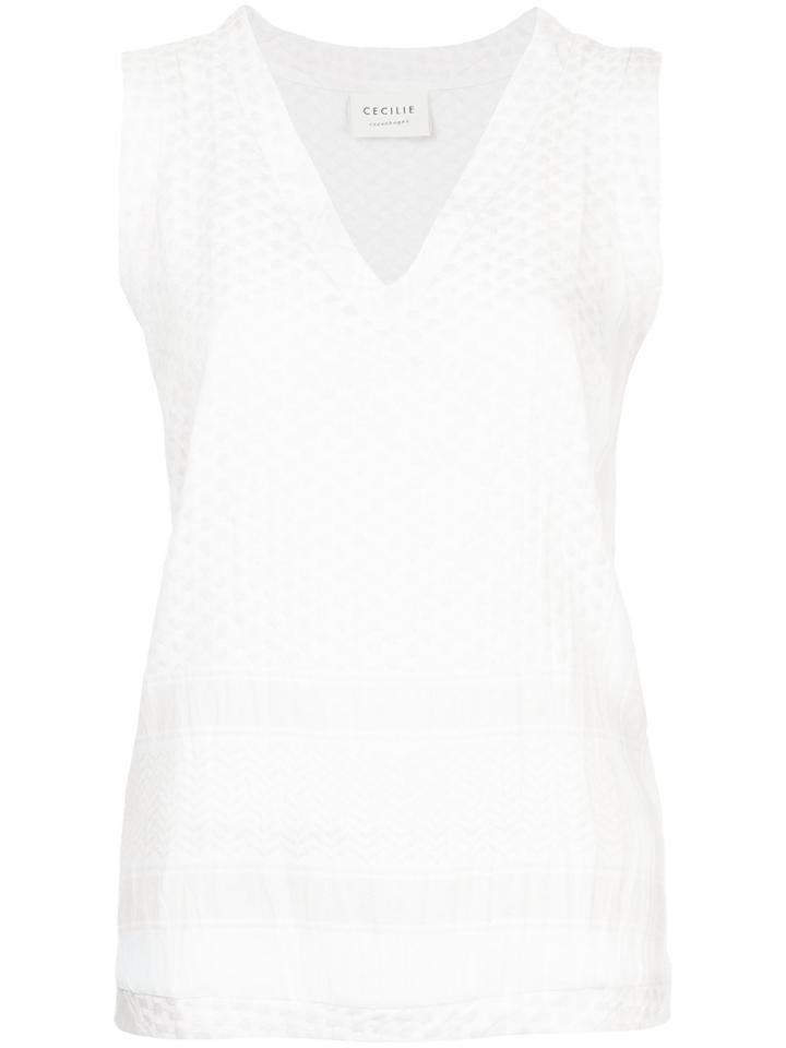 Cecilie Copenhagen Patterned Sleeveless Top - White