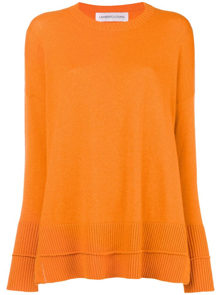 Lamberto Losani Round Neck Relaxed Jumper - Yellow & Orange