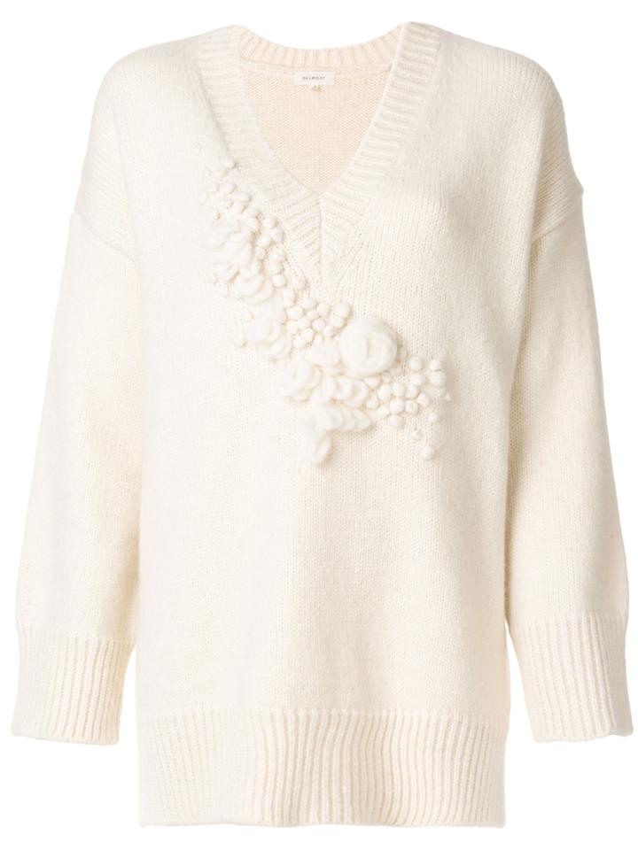 Delpozo V-neck Jumper - White