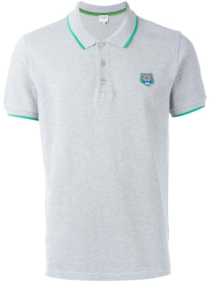 Kenzo 'tiger' Polo Shirt, Men's, Size: Large, Grey, Cotton