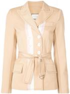 Alexis Belted Fitted Jacket - Brown