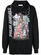 Palm Angels Logo Print Hooded Sweatshirt - Black