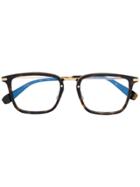 Brioni Rectangle Frame Tortoiseshell Glasses - Brown