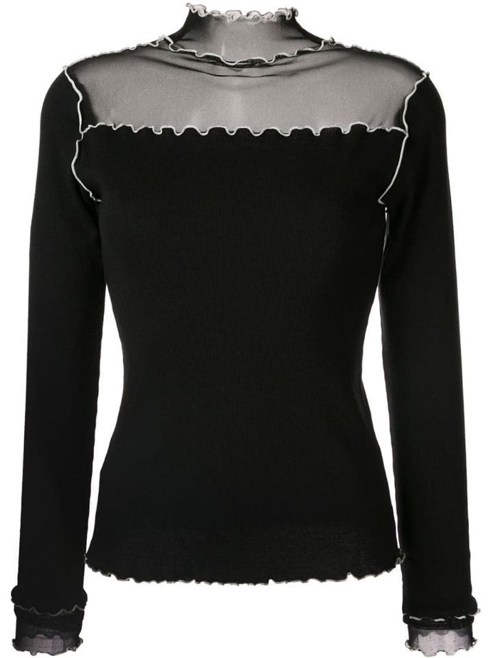 Tu Es Mon Trésor Mesh Top - Black