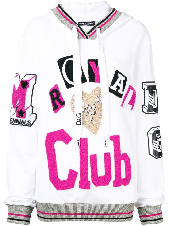 Dolce & Gabbana Patchwork Hoodie - White