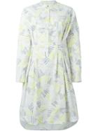 Paul By Paul Smith Band Collar Printed Shirt Dress, Women's, Size: 44, White, Cotton
