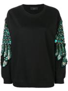 Lédition Sequin Peacock Sweatshirt - Black