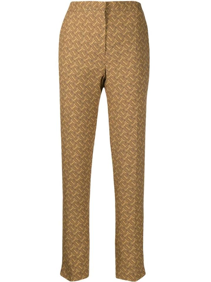 Burberry Monogram Print Tailored Trousers - Brown
