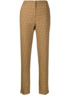 Burberry Monogram Print Tailored Trousers - Brown