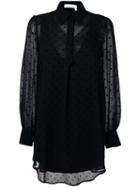 See By Chloé Polka Dot Sheer Tunic, Women's, Size: 42, Black, Polyester/viscose