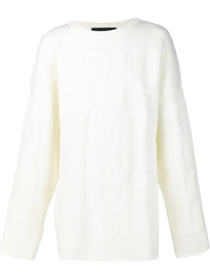 Juun.j 'deboss' Jumper, Men's, Size: 48, White, Polyester/polyurethane