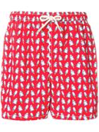 Mc2 Saint Barth Penguin Print Swim Shorts - Red