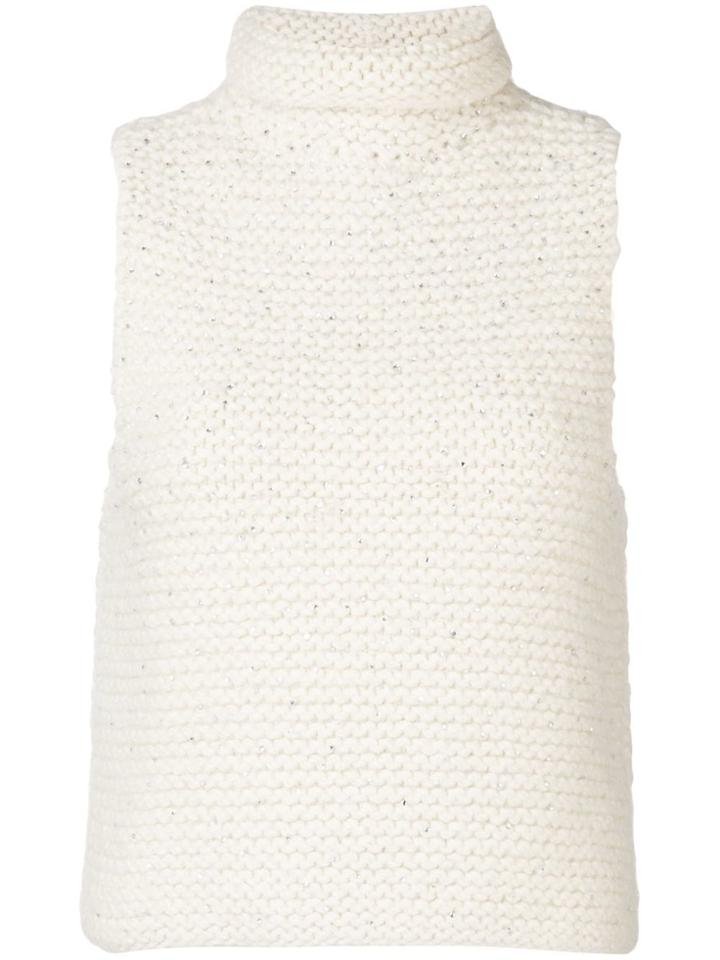 Fendi Vintage 1990's Roll Neck Top - White