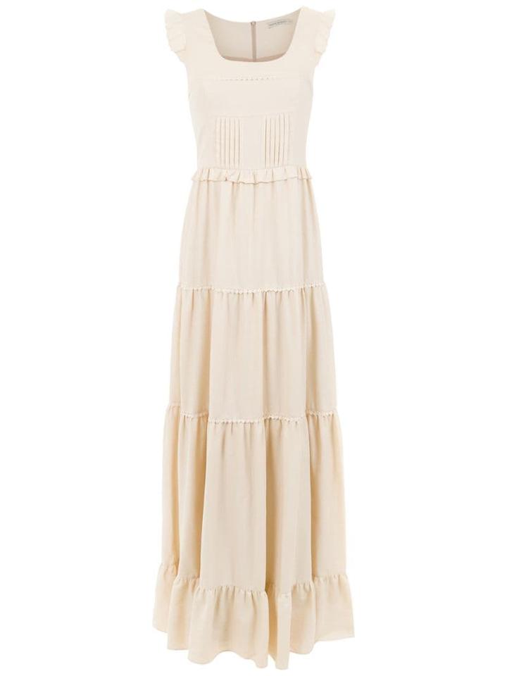Martha Medeiros Long Panelled Dress - Neutrals