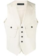 Tagliatore Corduroy Waistcoat - White