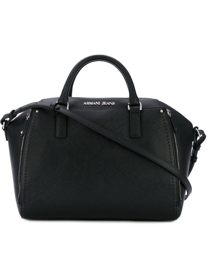 Armani Jeans - Mano Shoulder Bag - Women - Polyester/polyurethane - One Size, Black, Polyester/polyurethane