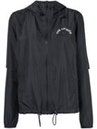 The Upside Logo Print Windbreaker, Women's, Size: Small, Black, Polyester