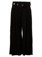 Drome Belted Cropped Trousers - Black