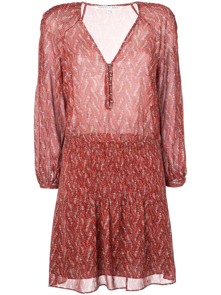 Veronica Beard V-neck Shift Dress - Red