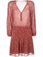 Veronica Beard V-neck Shift Dress - Red