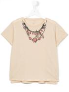 Stella Mccartney Kids Printed Necklace T-shirt, Girl's, Size: 14 Yrs, Nude/neutrals