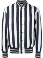 Andrea Pompilio - Knstrit Striped Bomber Jacket Jacket Multi Marina - Men - Cotton/viscose - 48, White, Cotton/viscose