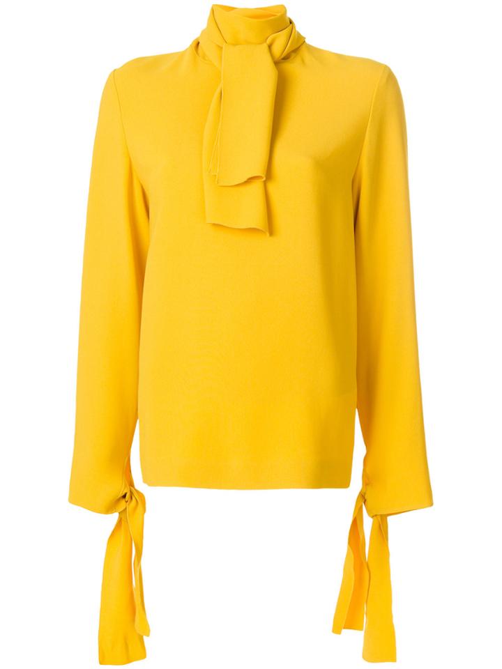 Joseph Tie Neck Blouse - Yellow & Orange