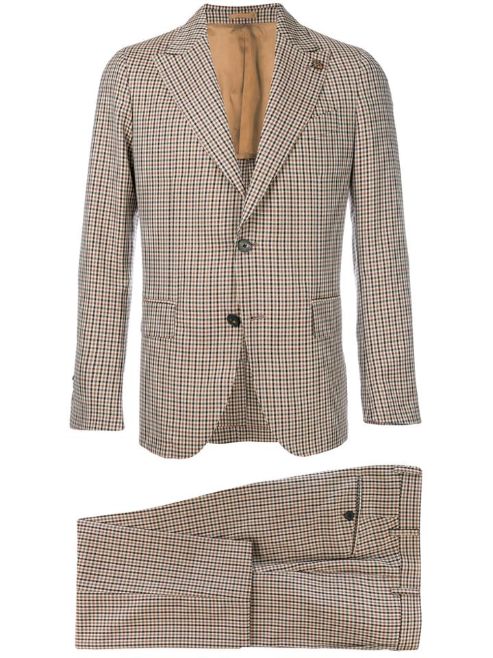 Gabriele Pasini Checked Two-piece Suit - Brown