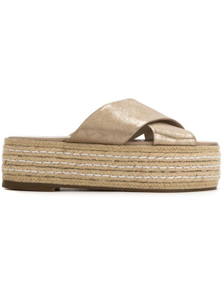 Mara Mac Leather Flatforms - Nude & Neutrals