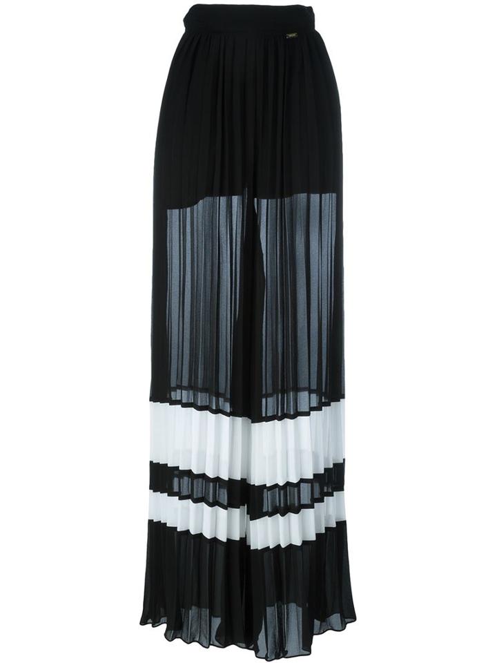 Just Cavalli Pleated Palazzo Pants, Women's, Size: 42, Black, Polyester