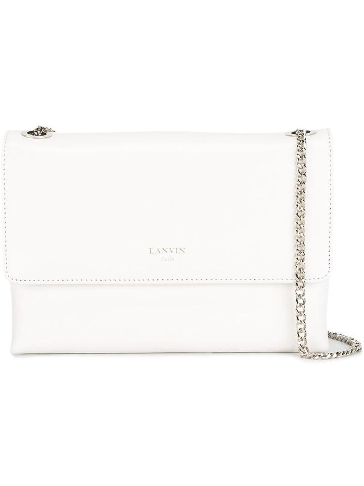 Lanvin Sugar Shoulder Bag, Women's, White, Leather/cotton