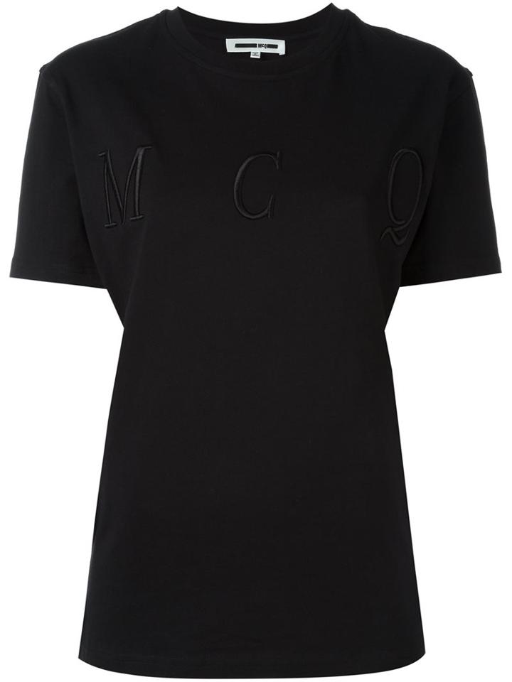 Mcq Alexander Mcqueen Embroidered Logo T-shirt, Women's, Size: Medium, Black, Cotton