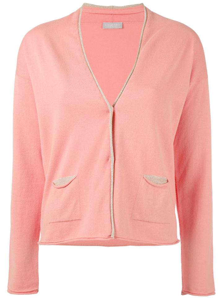Le Tricot Perugia Knitted Cardigan - Pink & Purple