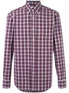 Canali Slim-fit Checked Shirt - Pink & Purple