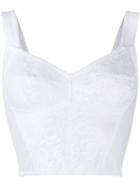 Dolce & Gabbana Cropped Lace-embroidered Top - White