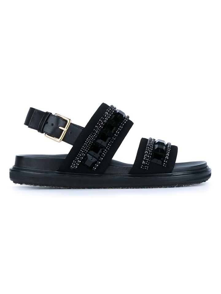 Marni Embellished Leather Sandals