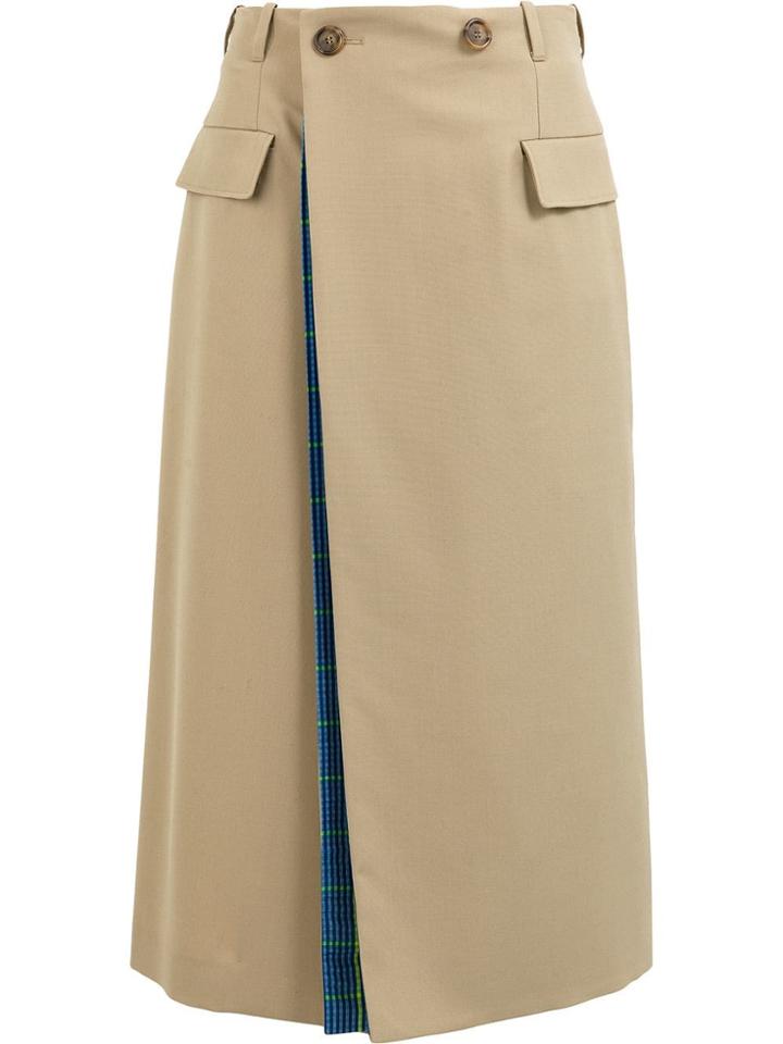 Maison Margiela Double-layered Midi Skirt - Neutrals