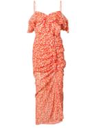 Veronica Beard - Cold Shoulder Floral Dress - Women - Silk - 8, Red, Silk