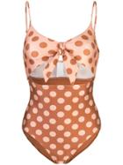 Zimmermann Polka Dot Printed Swimsuit - Brown