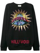 Gucci - Hollywood Sequin Embellished Sweatshirt - Women - Cotton/acrylic/polyester/wool - M, Black, Cotton/acrylic/polyester/wool