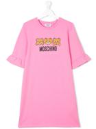 Moschino Kids Bear Logo Print T-shirt - Pink & Purple