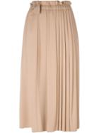 No21 Long Pleated Skirt, Women's, Size: 44, Nude/neutrals, Spandex/elastane/viscose