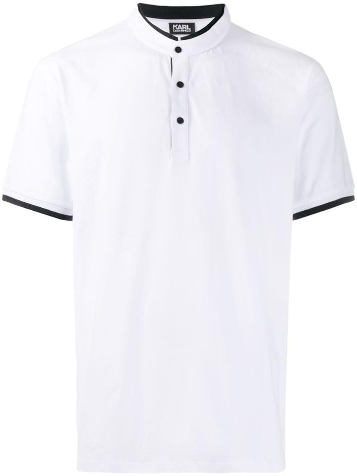 Karl Lagerfeld Round Neck Polo Shirt - White