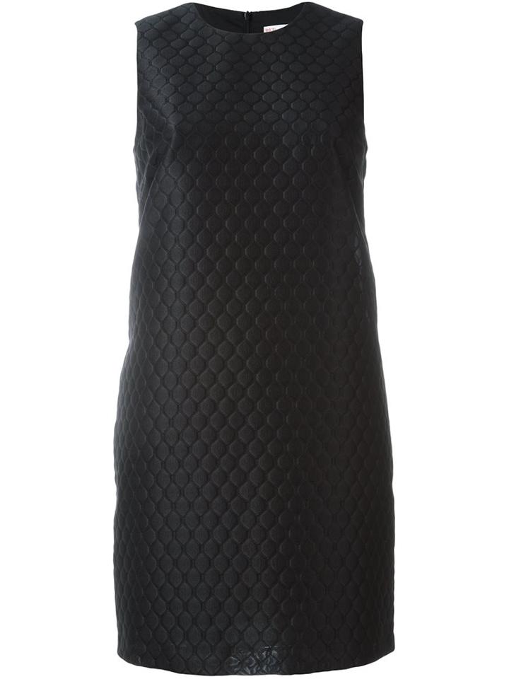 Red Valentino Textured Shift Dress, Women's, Size: 40, Black, Polyamide/polyester/acetate