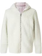 Thom Browne Center-back Deerskin Stripe Dyed Shearling Hooded Jacket -