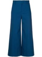 Vince Cropped Wide-leg Trousers - Blue