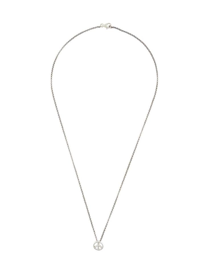 Rosa Maria Peace & Love Sign Pendant Necklace, Women's, Metallic