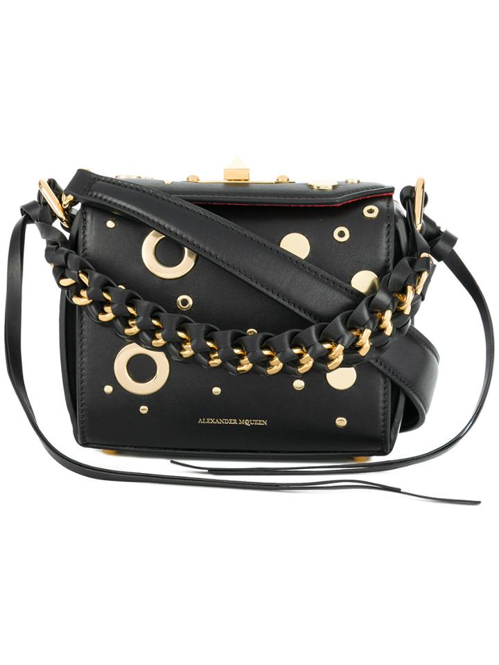 Alexander Mcqueen Embellished Box Bag - Black